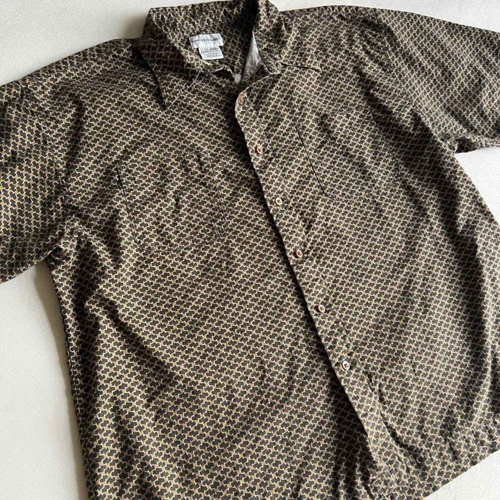 knightsbridge vintage style print collared button up funky y2k menswear